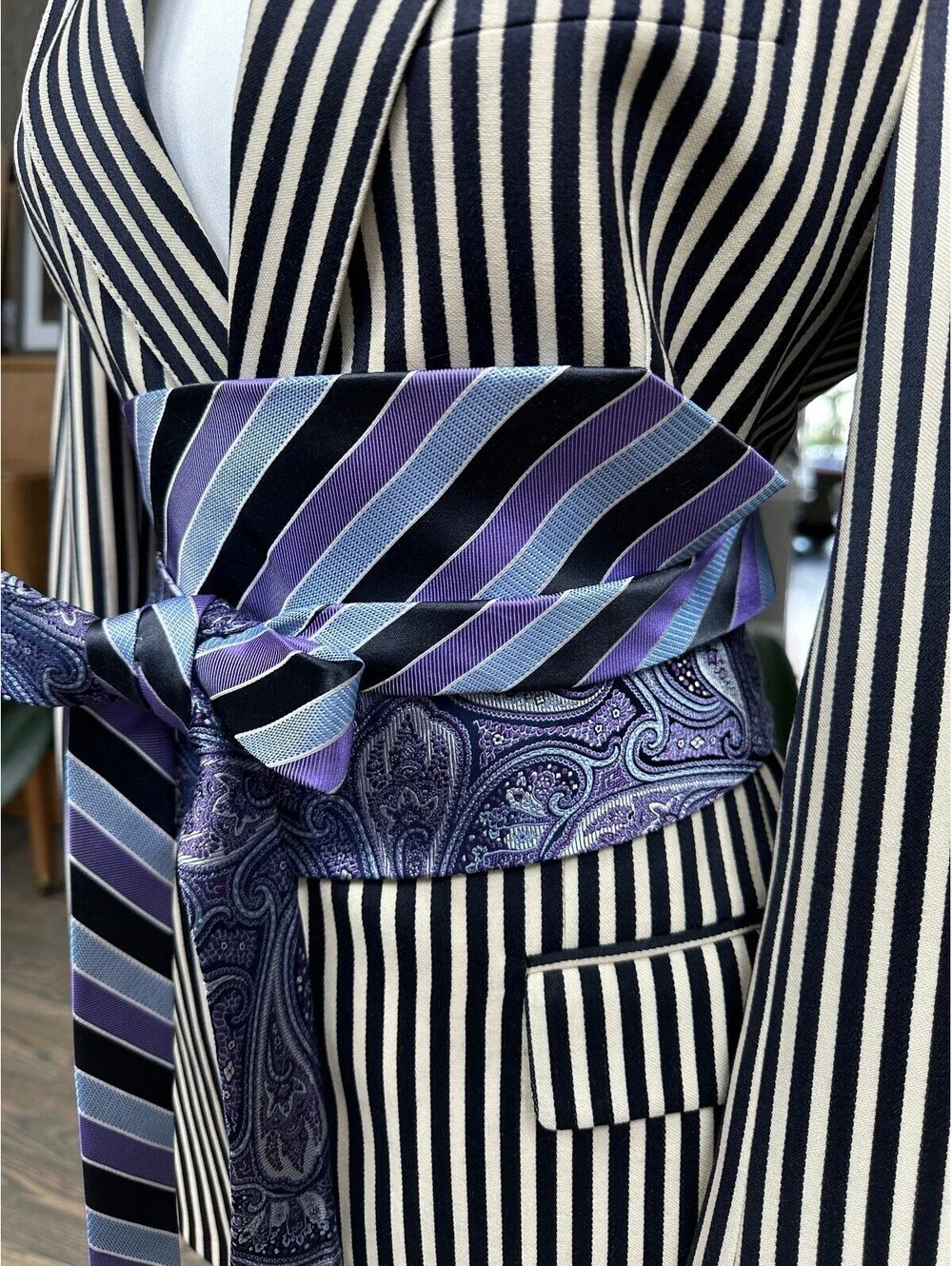 Upcycled Silk Obi Belt | Corset Style Wrap | OOAK | OS